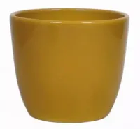 Floran bloempot boule 10,5x8,5 cm okergeel - thumbnail