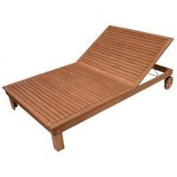 Houten 2 persoons ligbed met wielen 200 x 120 cm - thumbnail
