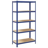 VidaXL Opbergrek 5-laags staal & bewerkt hout blauw - thumbnail