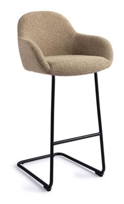 Jesper Home Barkruk 'Kushi' Arch Black, kleur Moss Meadow (zithoogte 78cm)