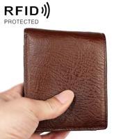 8018 Antimagnetic RFID Retro Fashion Crazy Horse Texture Leather Wallet for Men and Women - thumbnail