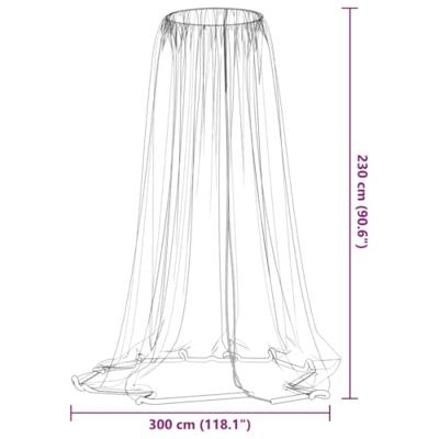VidaXL Klamboe voor paraplu 220 gaas φ300x230 cm zwart