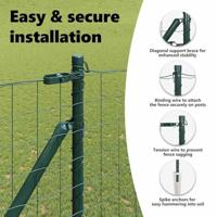 VidaXL Hek met paal groen 1,5 x 10 m staal - thumbnail