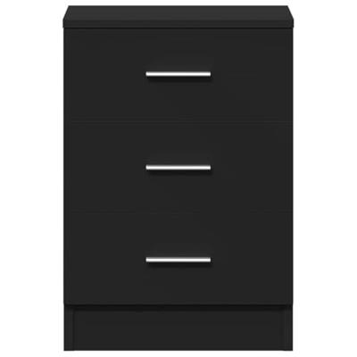VidaXL Nachtkastjes 2 st 38x35x56 cm bewerkt hout zwart