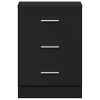 Nachtkastjes 2 st 38x35x56 cm spaanplaat zwart - thumbnail