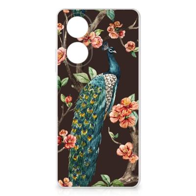 OPPO A58 4G | TPU Hoesje | Pauw met Bloemen OPPO A58 4G | TPU Hoesje | Pauw met Bloemen