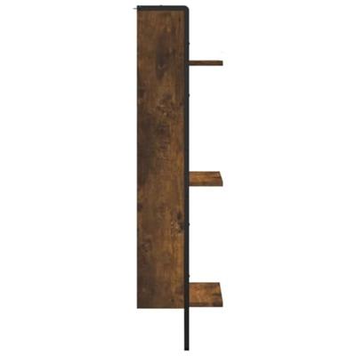 Wandrek 3-laags 30x25x100 cm bewerkt hout gerookt eikenkleurig