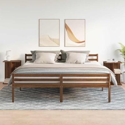 Nachtkastjes 2 st 46,5x29x61 cm bewerkt hout bruin eikenkleur