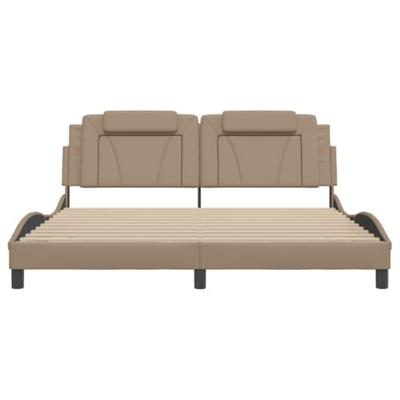 Bedframe met LED-verlichting kunstleer cappuccino 180x200 cm