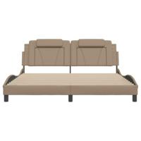 Bedframe met LED-verlichting kunstleer cappuccino 180x200 cm - thumbnail