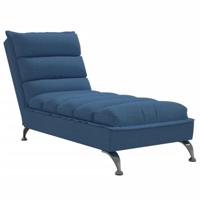 Chaise longue met kussens stof blauw - thumbnail