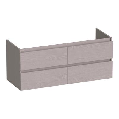 Brauer Joy - Onderkast - 120 cm - met 4 Softclose Lades Greeploos en 2 Sifon Uitsparingen - Timber Greige