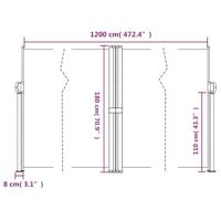 VidaXL Windscherm uittrekbaar 180x1200 cm wit - thumbnail