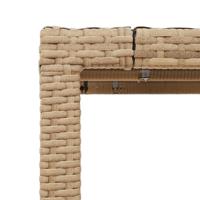 Tuintafel met glazen blad 190x90x75 cm poly rattan beige - thumbnail