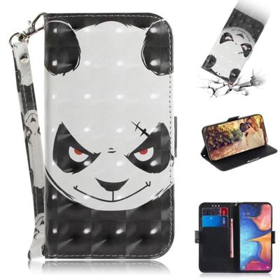 3D gekleurde tekening boos Bear patroon horizontale Flip lederen case voor Galaxy A20e met houder & card slots & portemonnee 3D gekleurde tekening boos Bear patroon horizontale Flip lederen case voor Galaxy A20e met houder & card slots & portemonnee