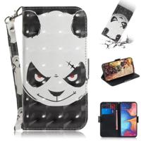 3D gekleurde tekening boos Bear patroon horizontale Flip lederen case voor Galaxy A20e met houder & card slots & portemonnee - thumbnail