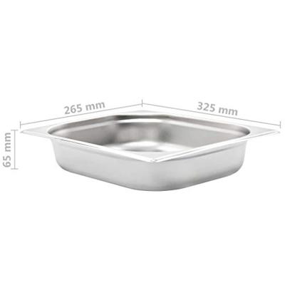 VidaXL Gastronormbakken 4 st gn 1/2 65 mm roestvrij staal