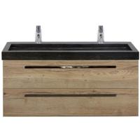 Seville Badmeubelset 120 cm - 2 Laden Natuur Eiken - Wastafel Lucca Enkel - thumbnail