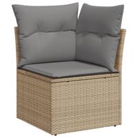 8-delige Loungeset met kussens poly rattan beige - thumbnail