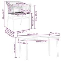 5-delige Tuinset poly rattan glas zwart - thumbnail