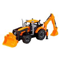 Cavallino tractor met lader en graafmachine geel, schaal 1:32 - thumbnail