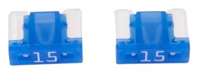 Dresselhaus "mini" zekering bananenstekker mini-fuse 15a/ 2 pcs. low profile/ light blue