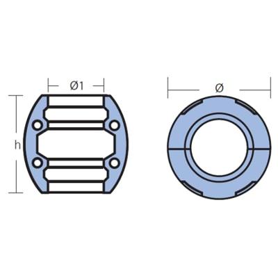 Ánodos ejes collarín TEN00522 - COLLARIN ZINC EJE 80 mm