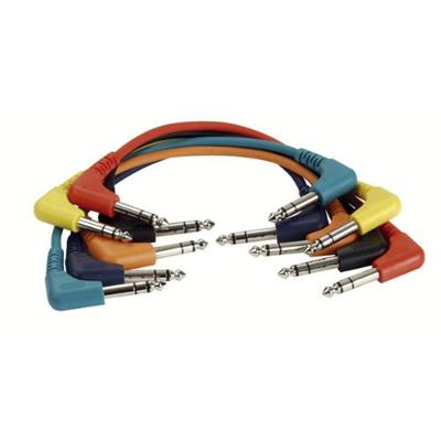 DAP FL42 set van 6 patchkabels stereo haaks-haaks 90cm