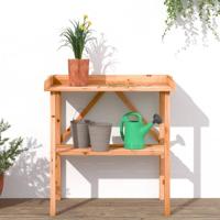 Plantentafel met schap 78x38x82,5 cm vurenhout bruin - thumbnail