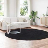 Hoogpolig vloerkleed NAVARRA 240x240 cm polyester zwart - thumbnail