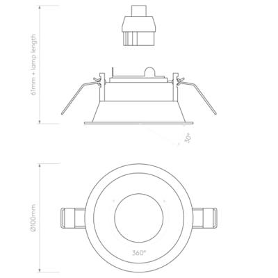 Astro - Minima Slimline Round Adjustable Fire-Rated inbouwplafondlamp