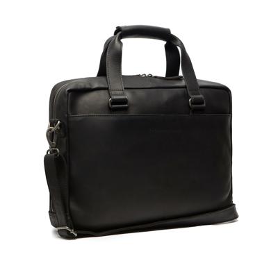 Chesterfield - Manhattan - Lederen Laptoptas - 15 inch - Schoudertas - Zwart