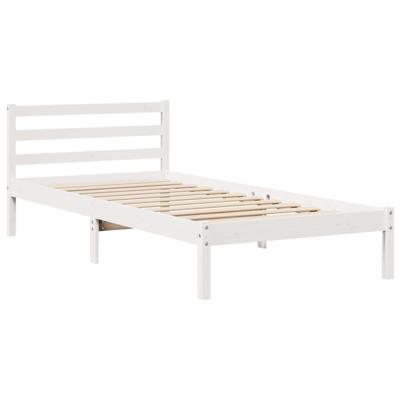 Bedframe zonder matras massief grenenhout wit 90x190 cm