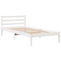 Bedframe zonder matras massief grenenhout wit 90x190 cm - thumbnail