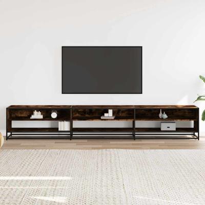 Tv-meubel 270x40x46 cm bewerkt hout gerookt eikenkleurig - thumbnail