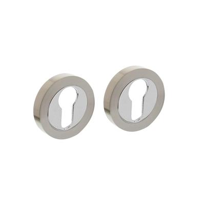 Intersteel cilinderrozetten verdekt 52x10mm met nokken - chroom/nikkel mat