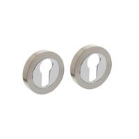 Intersteel cilinderrozetten verdekt 52x10mm met nokken - chroom/nikkel mat - thumbnail