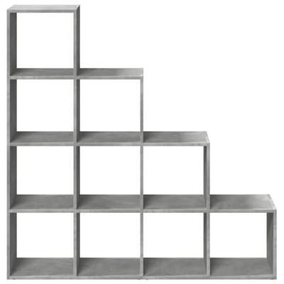 Kamerscherm / boekenkast 4-laags 131,5x29x131,5 cm hout grijs