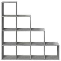 Kamerscherm / boekenkast 4-laags 131,5x29x131,5 cm hout grijs - thumbnail