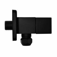 Wiesbaden Square design hoekstopkraan 3/8" bu x 10 mm zwart mat - thumbnail
