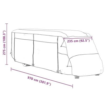 VidaXL Camperhoezen 970x235x275 cm vliesvlies grijs