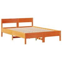 Bedframe zonder matras massief grenenhout wasbruin 160x200 cm - thumbnail