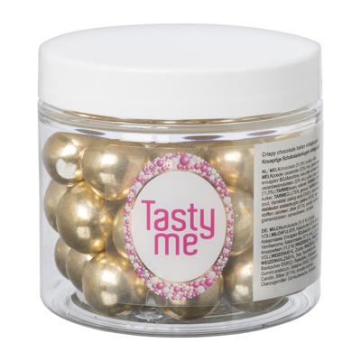 Tasty Me crispy chocolade ballen - goud - 100 gram