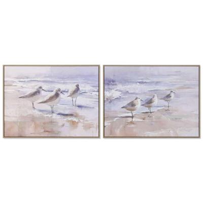 Schilderij Home ESPRIT Strand Mediterrane Met reliëf 80 x 2,5 x 60 cm (2 Stuks)