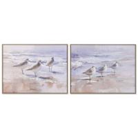 Schilderij Home ESPRIT Strand Mediterrane Met reliëf 80 x 2,5 x 60 cm (2 Stuks) - thumbnail