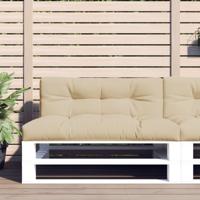 VidaXL Palletkussens 2 st stof beige - thumbnail