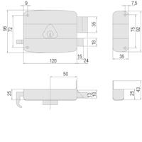 Cisa 50420.50.2 oplegslot met losse buitencilinder doornmaat 50 mm zilver - Din R - thumbnail