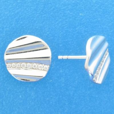 TFT Oorknoppen Rond Zirkonia Zilver Gerhodineerd Glanzend TFT Oorknoppen Rond Zirkonia Zilver Gerhodineerd Glanzend