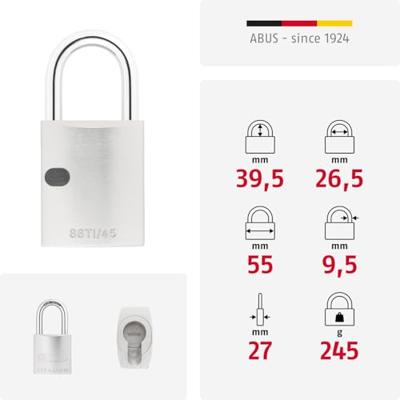 ABUS Hangslot 86Ti/55 Zndr Cilinder - 86TI/55 - 86TI/55 ABUS Hangslot 86Ti/55 Zndr Cilinder - 86TI/55 - 86TI/55
