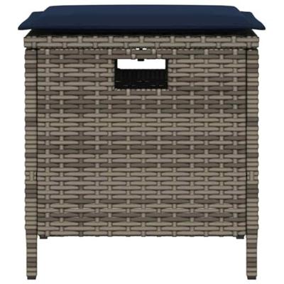 5-delige Tuinset met kussens poly rattan grijs